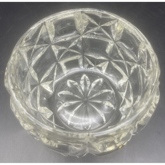 VTG Czech Clear Glass/Crystal Candy Dish W/ Lid 7” - Picture 3 of 7